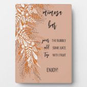 Pink Mimosa Bar Tabletop Schilder Plaque Fotoplatte (Vorderseite)