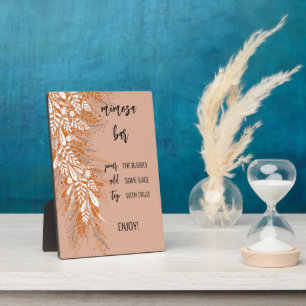 Pink Mimosa Bar Tabletop Schilder Plaque Fotoplatte