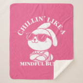 Pink "Mindful Bunny" gemütlich Sherpadecke (Vorderseite)