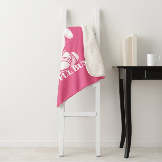 Pink "Mindful Bunny" gemütlich Sherpadecke (Beispiel)