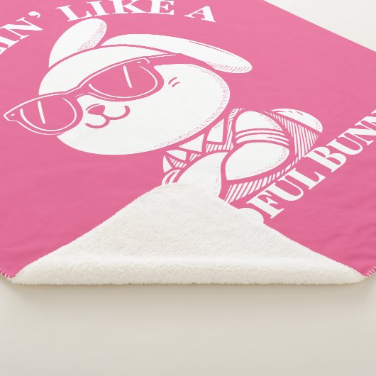 Pink "Mindful Bunny" gemütlich Sherpadecke (3/4)