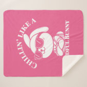 Pink "Mindful Bunny" gemütlich Sherpadecke (Vorderseite (Horizontal))