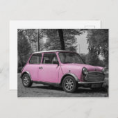 Pink Mini Cooper Car Postkarte (Vorne/Hinten)