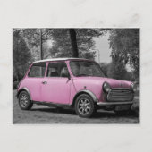 Pink Mini Cooper Car Postkarte (Vorderseite)