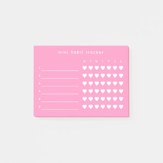 Pink Mini Habit Tracker Sticky Notes Post-it Klebezettel (Vorderseite)