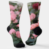 Pink Mini Rose Digitale Blume Malerei Socken (Gewinkelt)