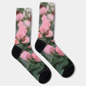 Pink Mini Rose Digitale Blume Malerei Socken (Rechts)