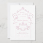 Pink Minimal Baby Dusche Einladung (Vorderseite)