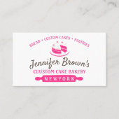 Pink Minimal Bäckerei Konditorgebäck Koch Kuchen Visitenkarte (Vorderseite)