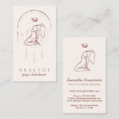 Pink Minimal Beauty Line Art Secret Geometry Yoga Visitenkarte (Vorne/Hinten)