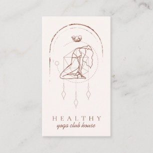 Pink Minimal Beauty Line Art Secret Geometry Yoga Visitenkarte