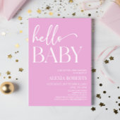 Pink Minimal Hello Baby Dusche Einladung