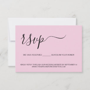 Pink-Minimal-Skript reserviert Website für die Hoc RSVP Karte