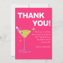 Pink Minimalist 30th Birthday Thank You Cards