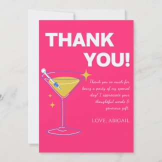 Pink Minimalist 30th Birthday Thank You Cards Dankeskarte