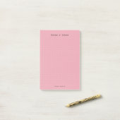 Pink minimalist and personalized retro aesthetic post-it klebezettel (Auf Schreibtisch)