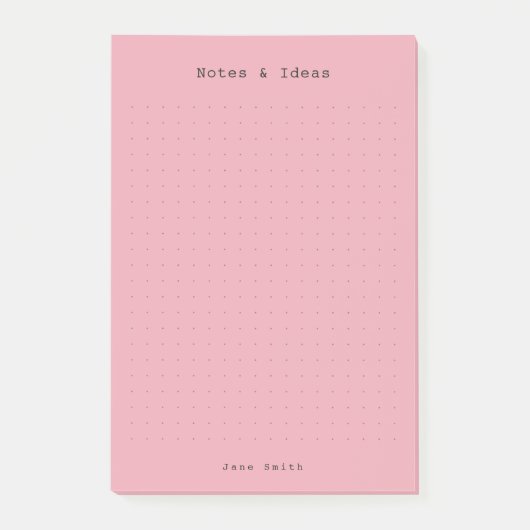 Pink minimalist and personalized retro aesthetic post-it klebezettel (Vorderseite)