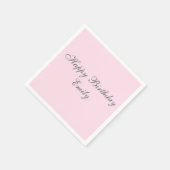 Pink Minimalist Birthday Party Napkins Serviette (Ecke)