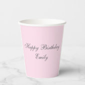 Pink Minimalist Birthday Party Paper Cup Pappbecher (Vorderseite)