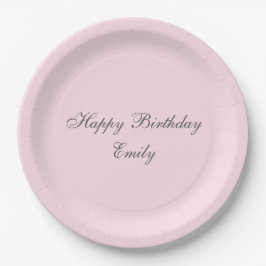 Pink Minimalist Birthday Party Paper Plates Pappteller