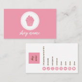 Pink Minimalist Cupcake Baker Business Card Visitenkarte (Vorne/Hinten)
