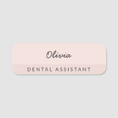 Pink Minimalist Dental Assistant Namensschild (Vorderseite)