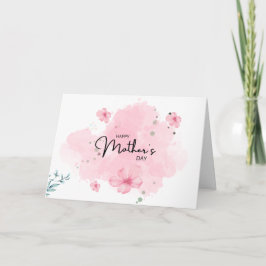 Pink Minimalist Floral Mother's Day Greeting Card Karte