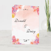 Pink Minimalist Floral Wedding Invitation Card Karte (Rückseite)
