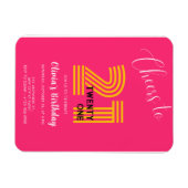 Pink Minimalist Girly 21st Birthday Invitation  Magnet (Horizontal)