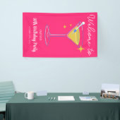 Pink Minimalist Girly 30th Birthday Sign Banner (Messeveranstaltung)