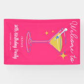 Pink Minimalist Girly 30th Birthday Sign Banner (Horizontal)