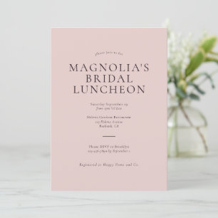 Pink Minimalistisch Bridal Luncheon Einladung