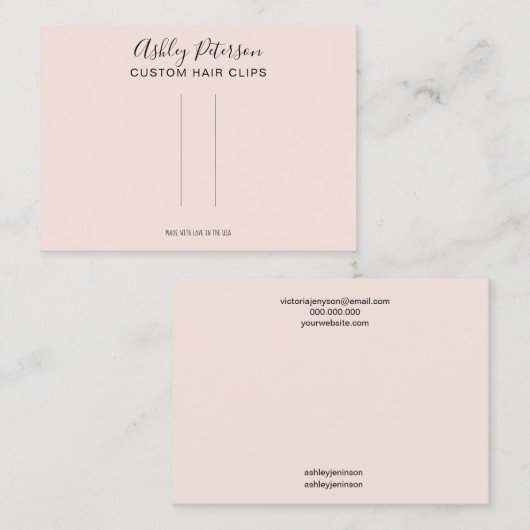 Pink-minimalistisch-elegante Friseur-Display Visitenkarte (Vorne/Hinten)