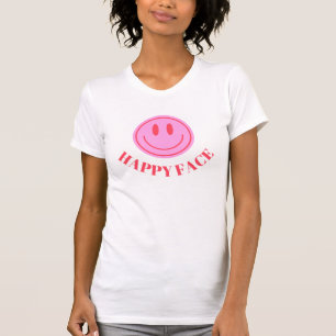 Pink Minimalistisch Emoji T - Shirt Design