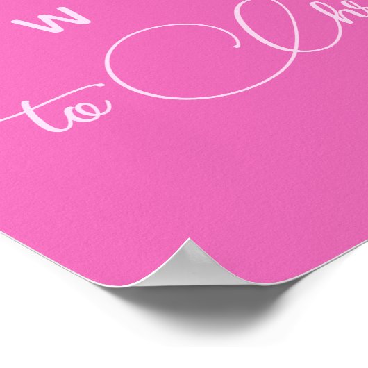 Pink Minimalistisch Fairy Empfang Poster (Ecke)