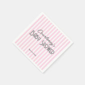 Pink minimalistisch gestreifte Babydusche Serviette (Ecke)