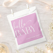 Pink Minimalistisch Hello Baby Dusche Geschenktütchen (Ausgeschnitten)