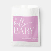 Pink Minimalistisch Hello Baby Dusche Geschenktütchen (Vorderseite)