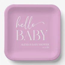 Pink Minimalistisch Hello Baby Dusche