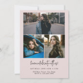 Pink Minimalistisch Modern Class of 2024 Abschluss Einladung (Rückseite)