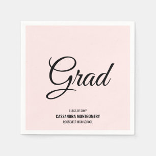 Pink Minimalistisch Modern Graduation Party Serviette