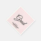 Pink Minimalistisch Modern Graduation Party Serviette (Ecke)