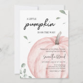 Pink Minimalistisch Pumpkin Baby Dusche Einladung (Vorderseite)