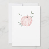 Pink Minimalistisch Pumpkin Baby Dusche Einladung (Rückseite)