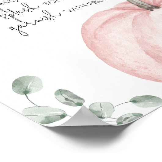 Pink Minimalistisch Pumpkin Baby Dusche Mama Osa B Poster (Ecke)