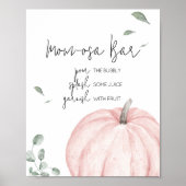 Pink Minimalistisch Pumpkin Baby Dusche Mama Osa B Poster (Vorne)