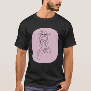 Pink Minimalistisch Tuxedo Frauen Abstrakt Boho Ge T-Shirt