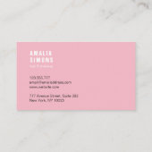 Pink Minimalistische Visitenkarten Visitenkarte (Rückseite)