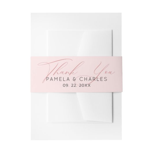 Pink minimalistischer Hintergrund danke Ihnen Typo Einladungsbanderole (Vorderseite Beispiel)