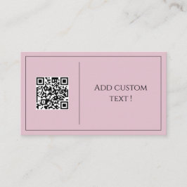 Pink minimalistischer QL-Code niedliche Visitenkar Visitenkarte